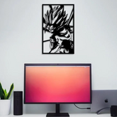 Super Saiyan Warrior Silhouette Goku Wall Art - Bold Dragon Anime-Inspired Ball Z Decor for Fans